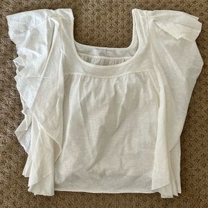 AE off white ruffle top
